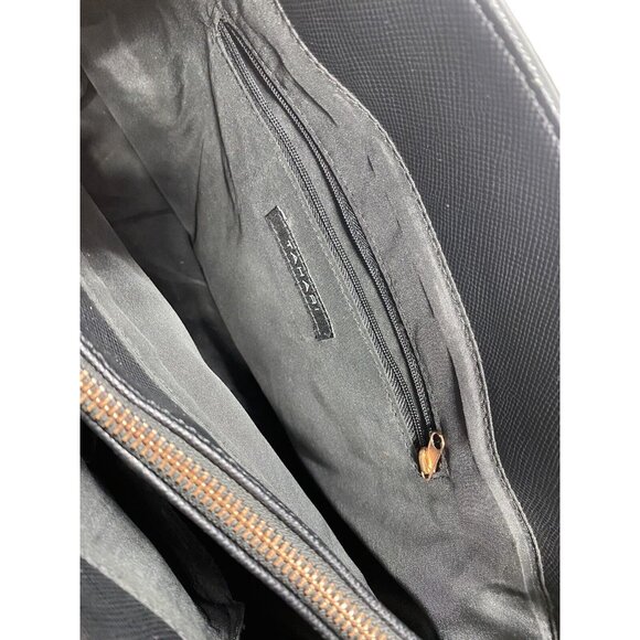 Tahari Purse -Black Leather Designer Hangbag- As is condition (tear on handles) - Picture 8 of 14